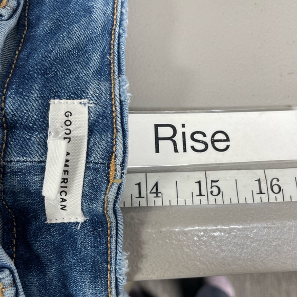 Good American Always Fits Straight Classic Blue Denim Jeans Size 6-12 Stretch - Picture 13 of 13